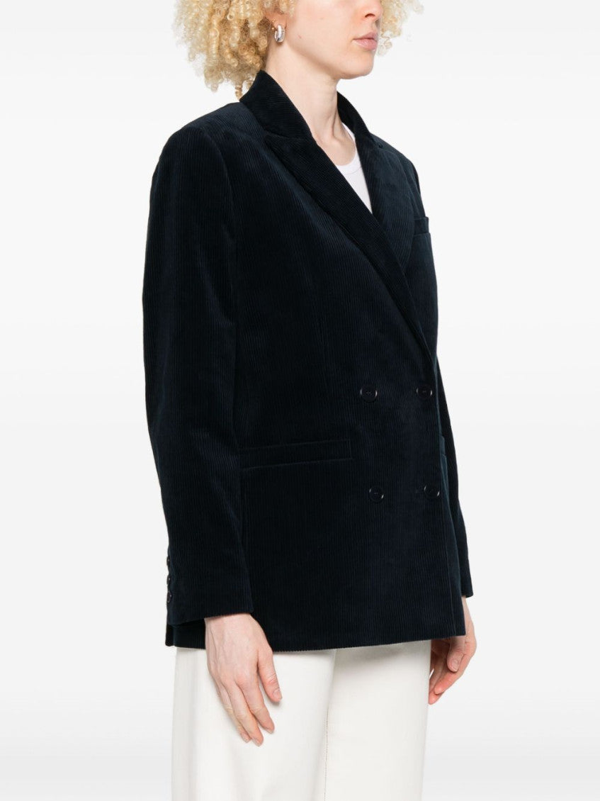 Navy Blue Cotton Blazer 2