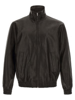 Black Solid Leather Jacket 1