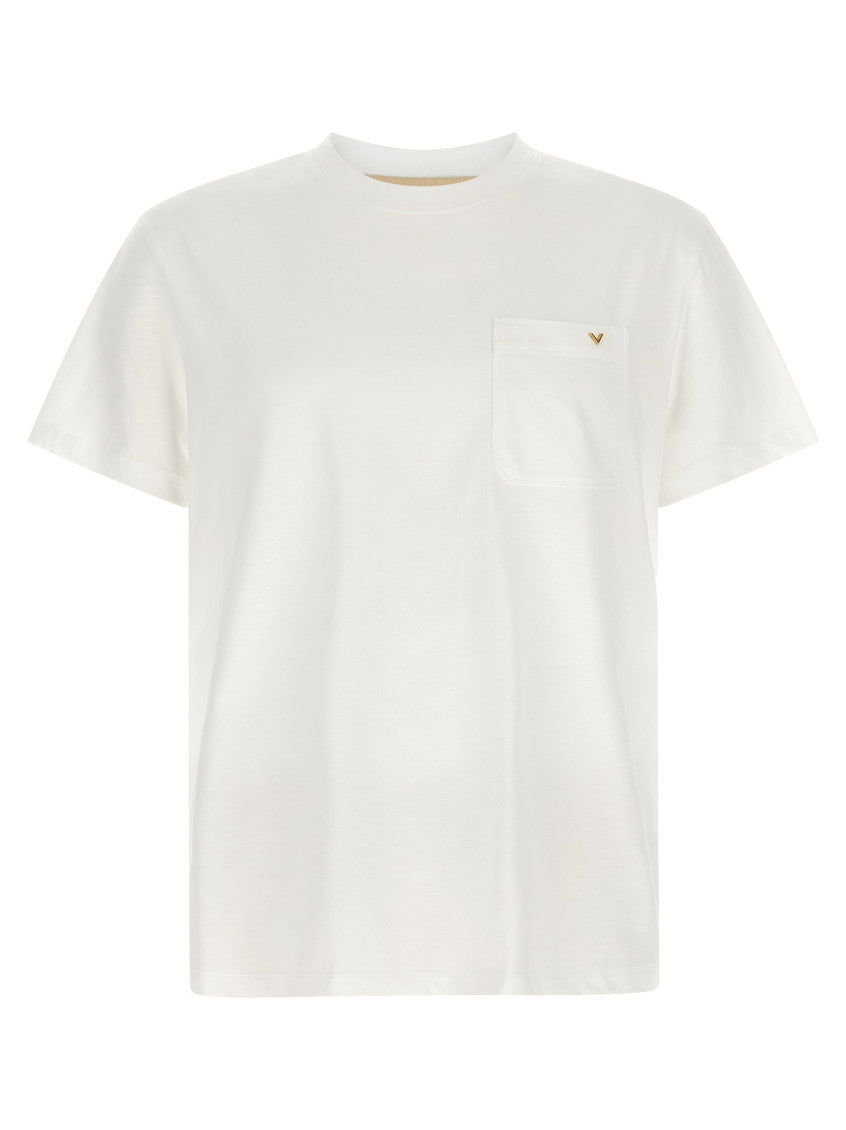 White Solid Crew Neck T-Shirt 1
