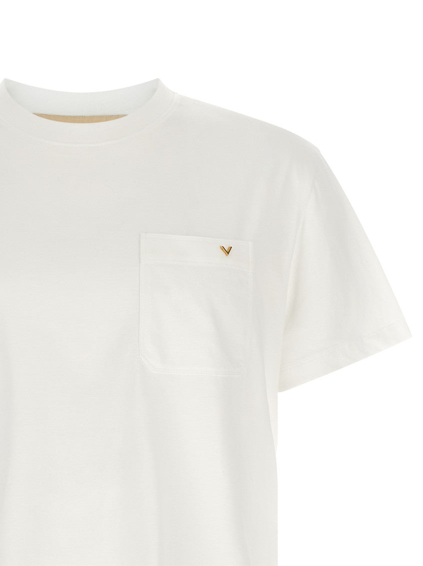 White Solid Crew Neck T-Shirt 3