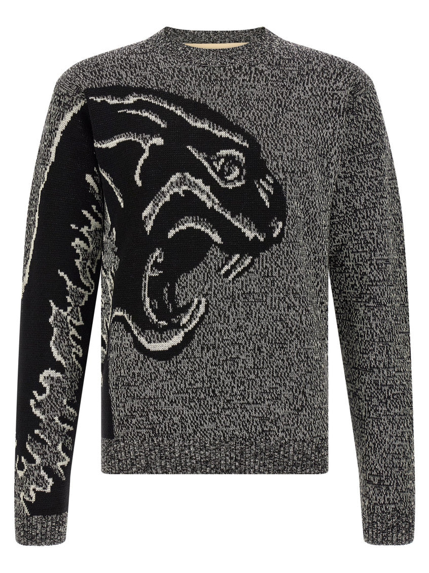 Black Knitted Crew Neck Sweater 1