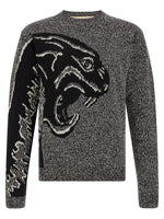 Black Knitted Crew Neck Sweater 1