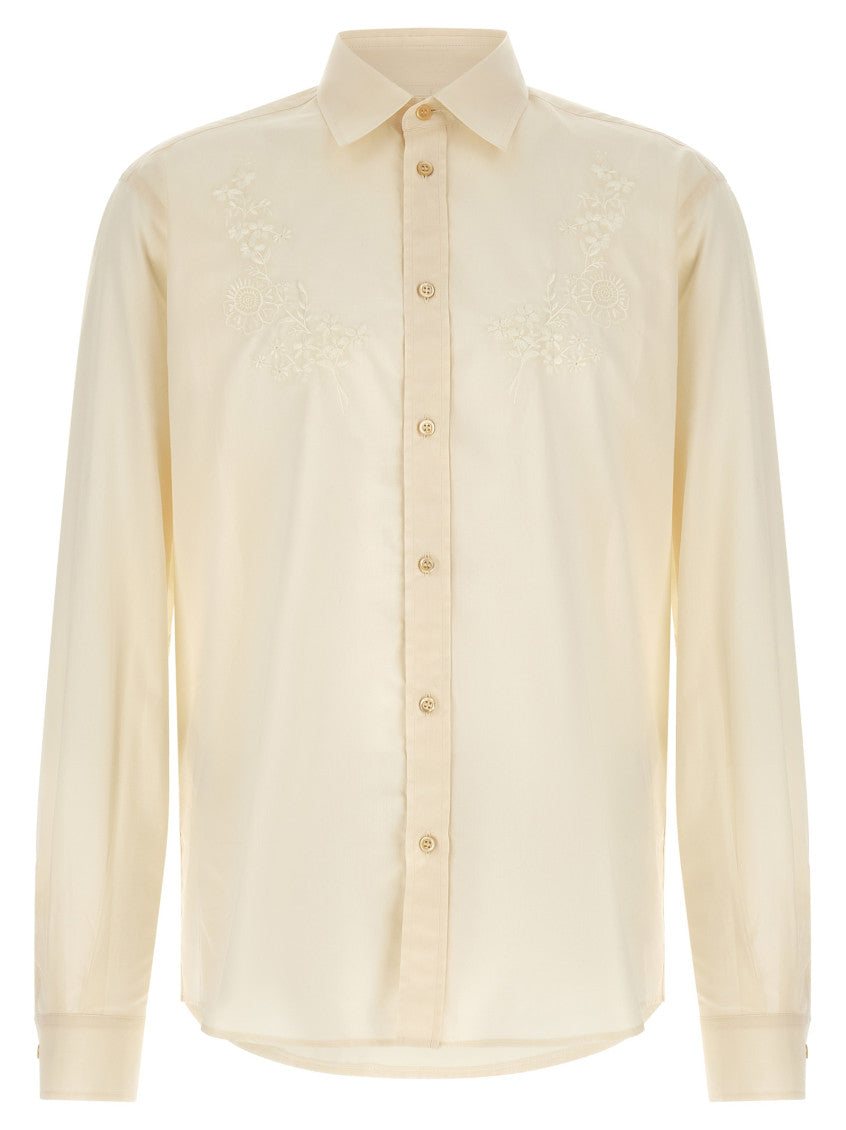 Off White Regular Embroidered Shirt 1