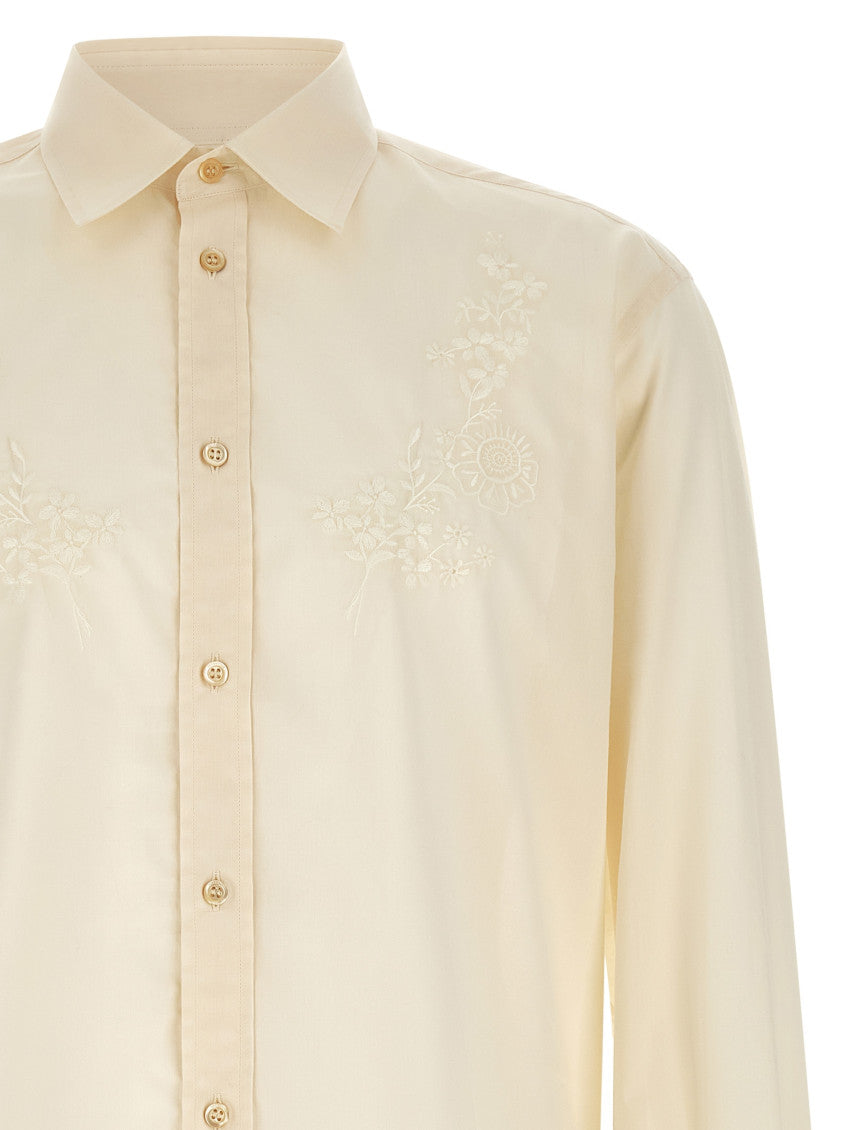 Off White Regular Embroidered Shirt 3