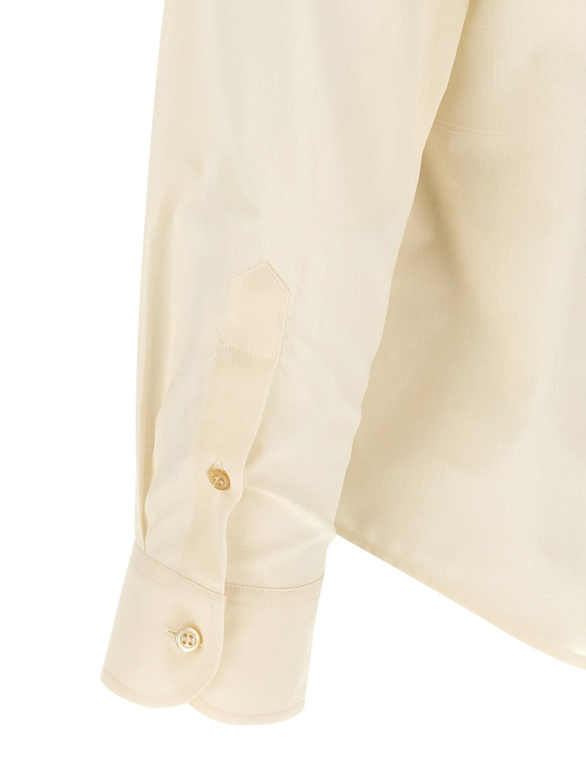 Off White Regular Embroidered Shirt 4