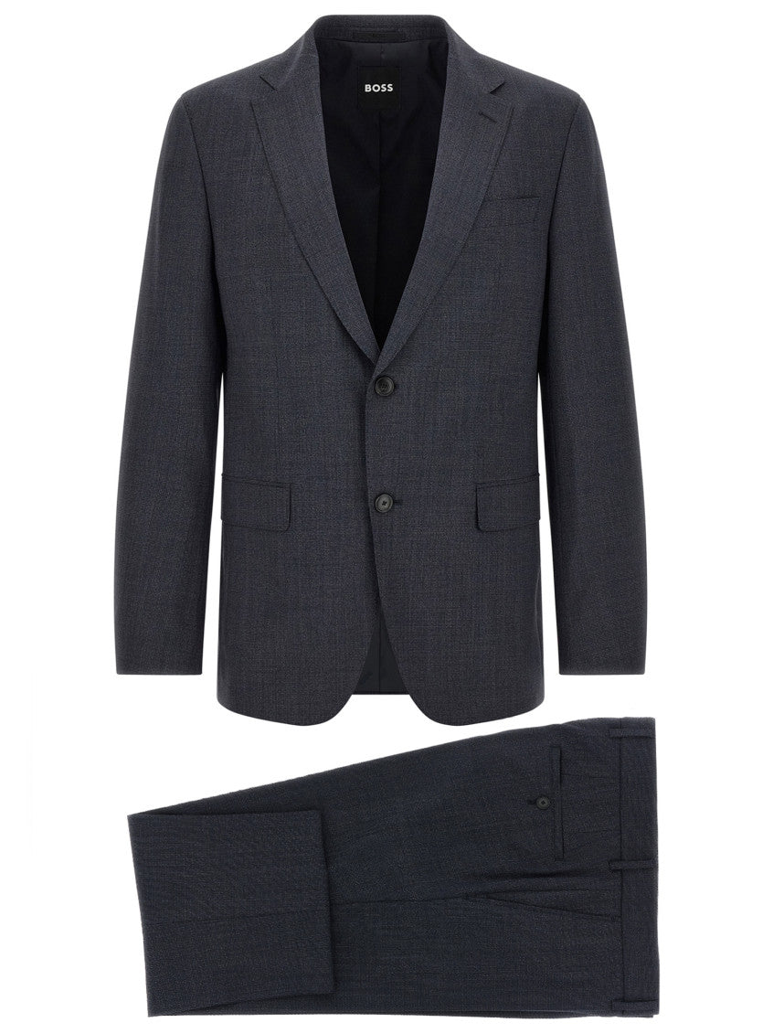Dark Blue Notched Lapel Suit 1