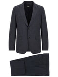 Dark Blue Notched Lapel Suit 1