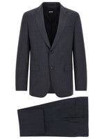 Dark Blue Notched Lapel Suit 1