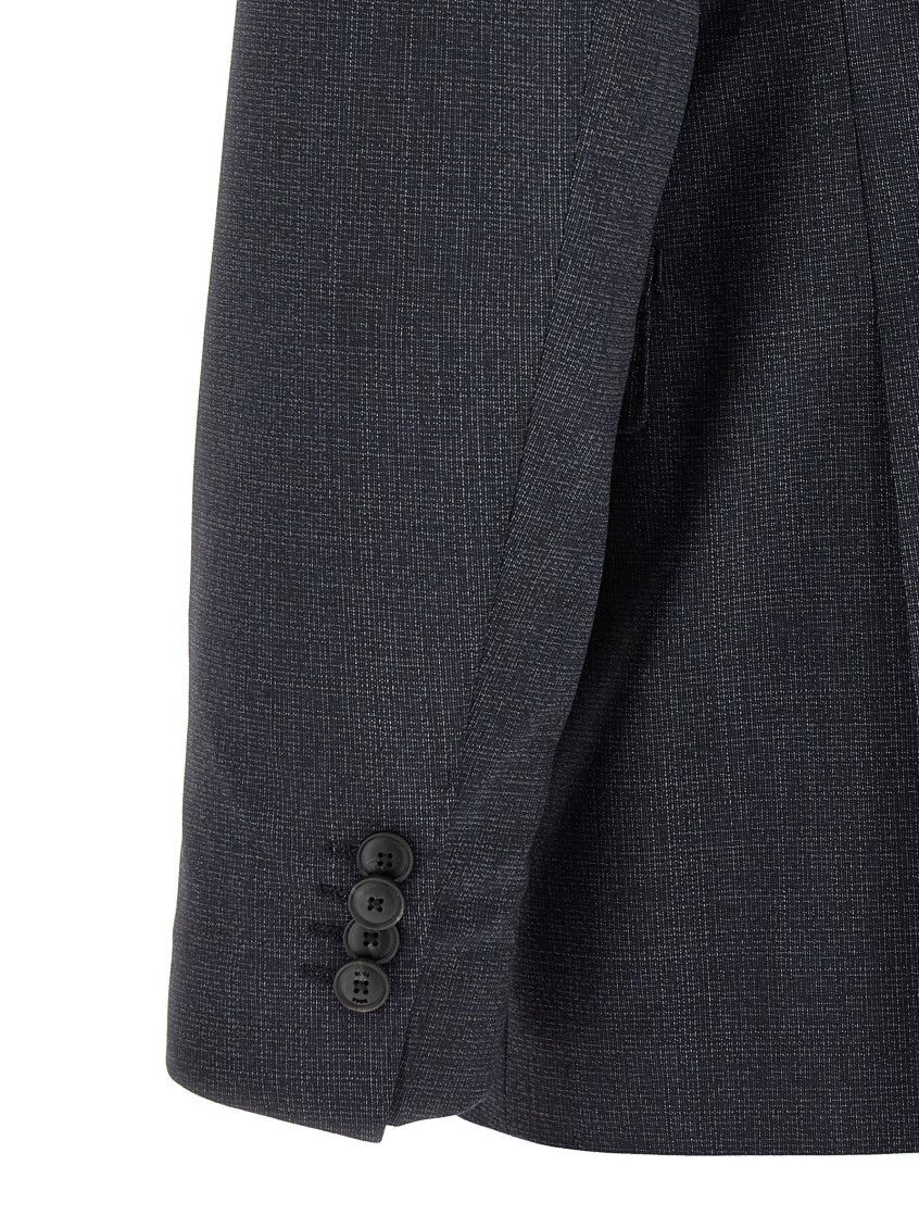 Dark Blue Notched Lapel Suit 4