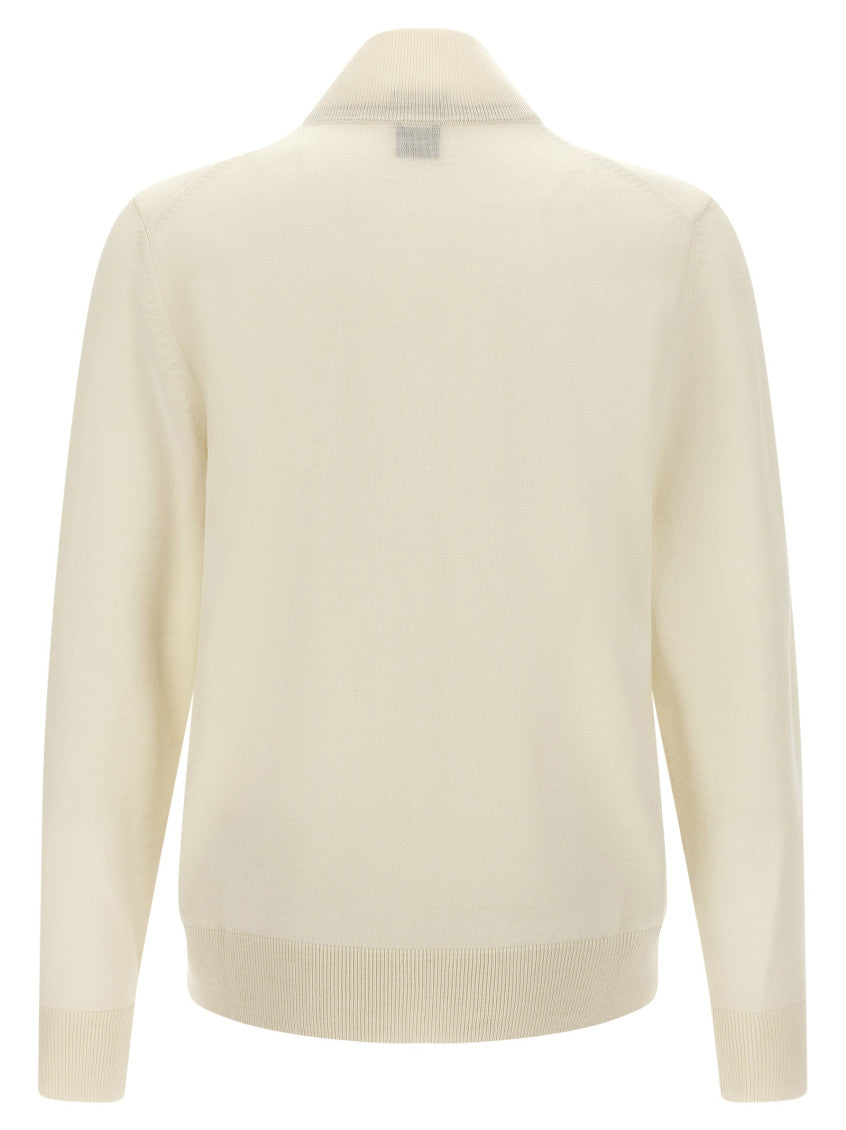 Off White Zip Up Cardigan 2