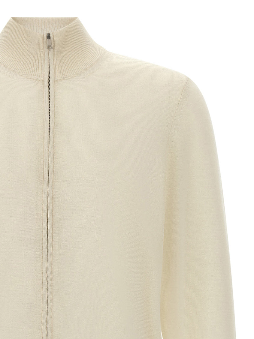 Off White Zip Up Cardigan 3