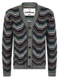 Multicolor Chevron V-Neck Cardigan 1