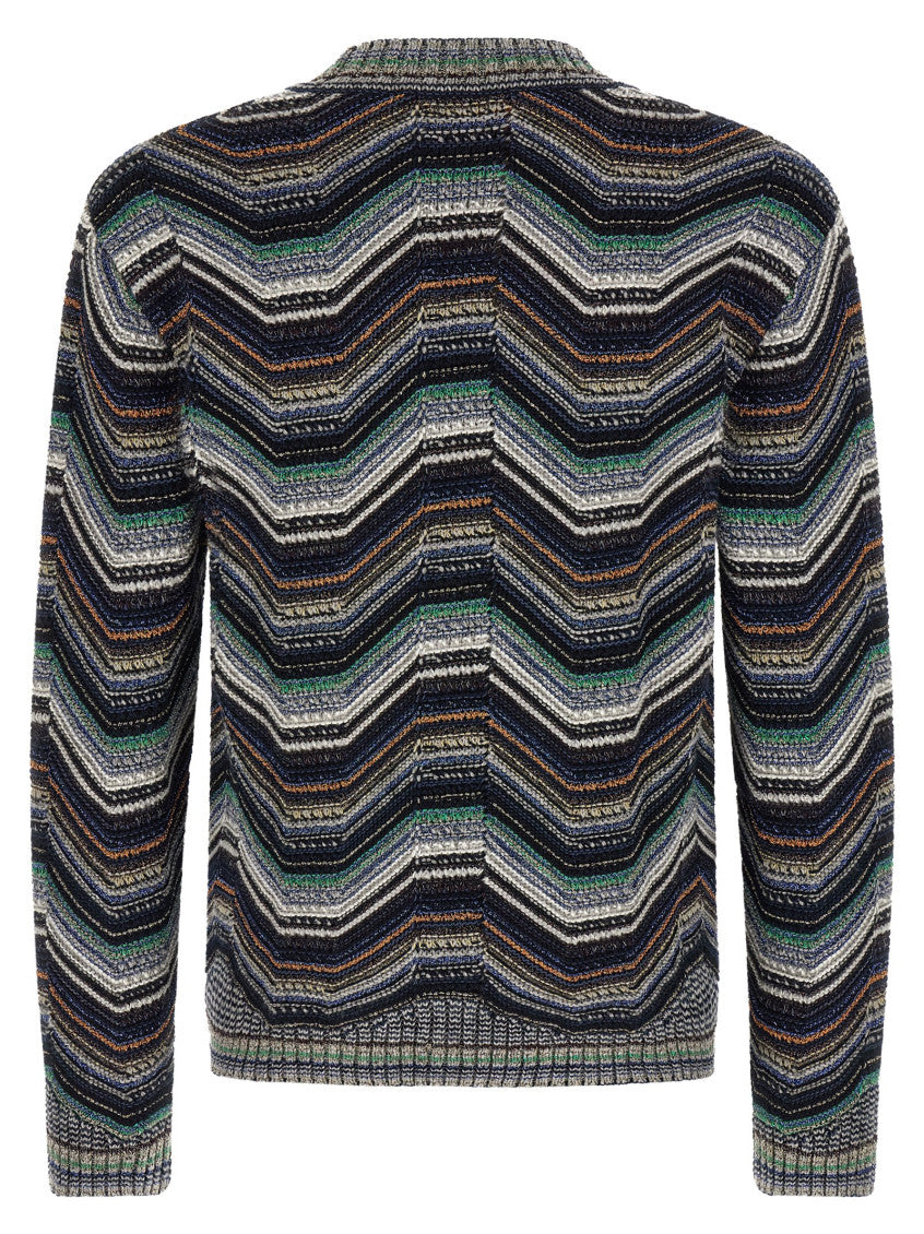 Multicolor Chevron V-Neck Cardigan 2