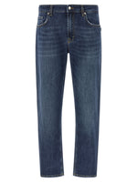 Blue Straight Mid Rise Jeans 1