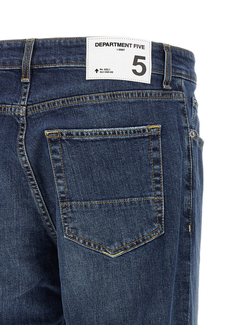 Blue Straight Mid Rise Jeans 4