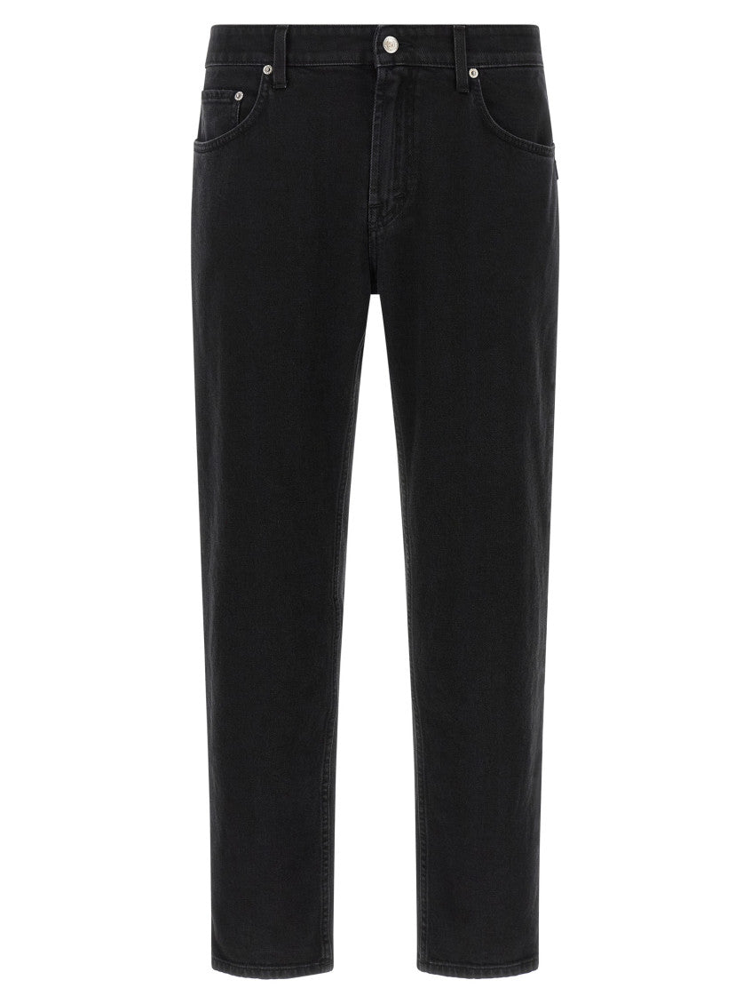 Black Straight Mid Rise Jeans 1