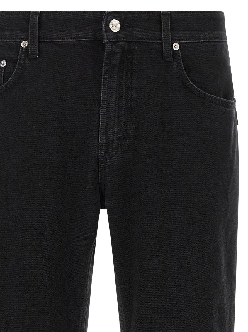 Black Straight Mid Rise Jeans 3