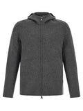 Grey Solid Hooded Jacket 1