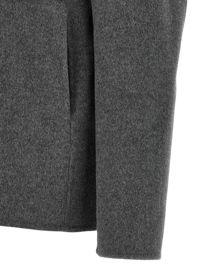 Grey Solid Hooded Jacket 4