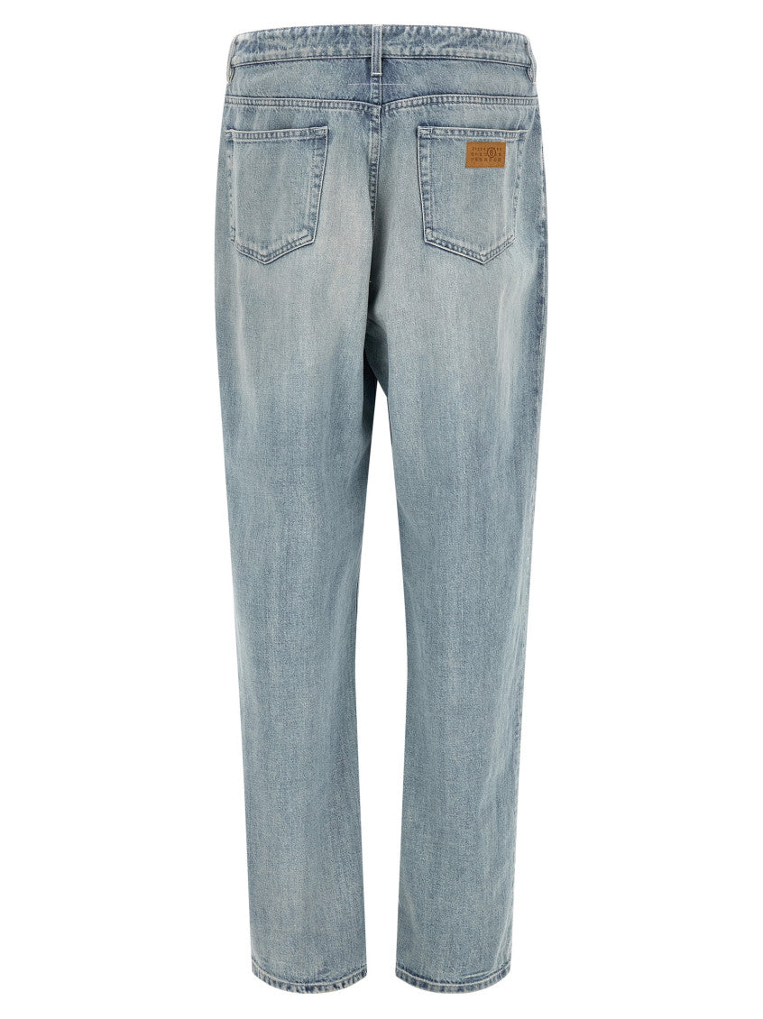 Blue Straight Mid Rise Jeans 2