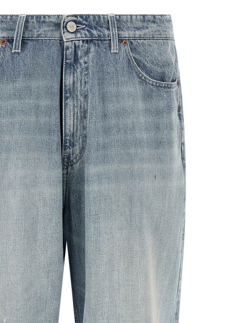 Blue Straight Mid Rise Jeans 3