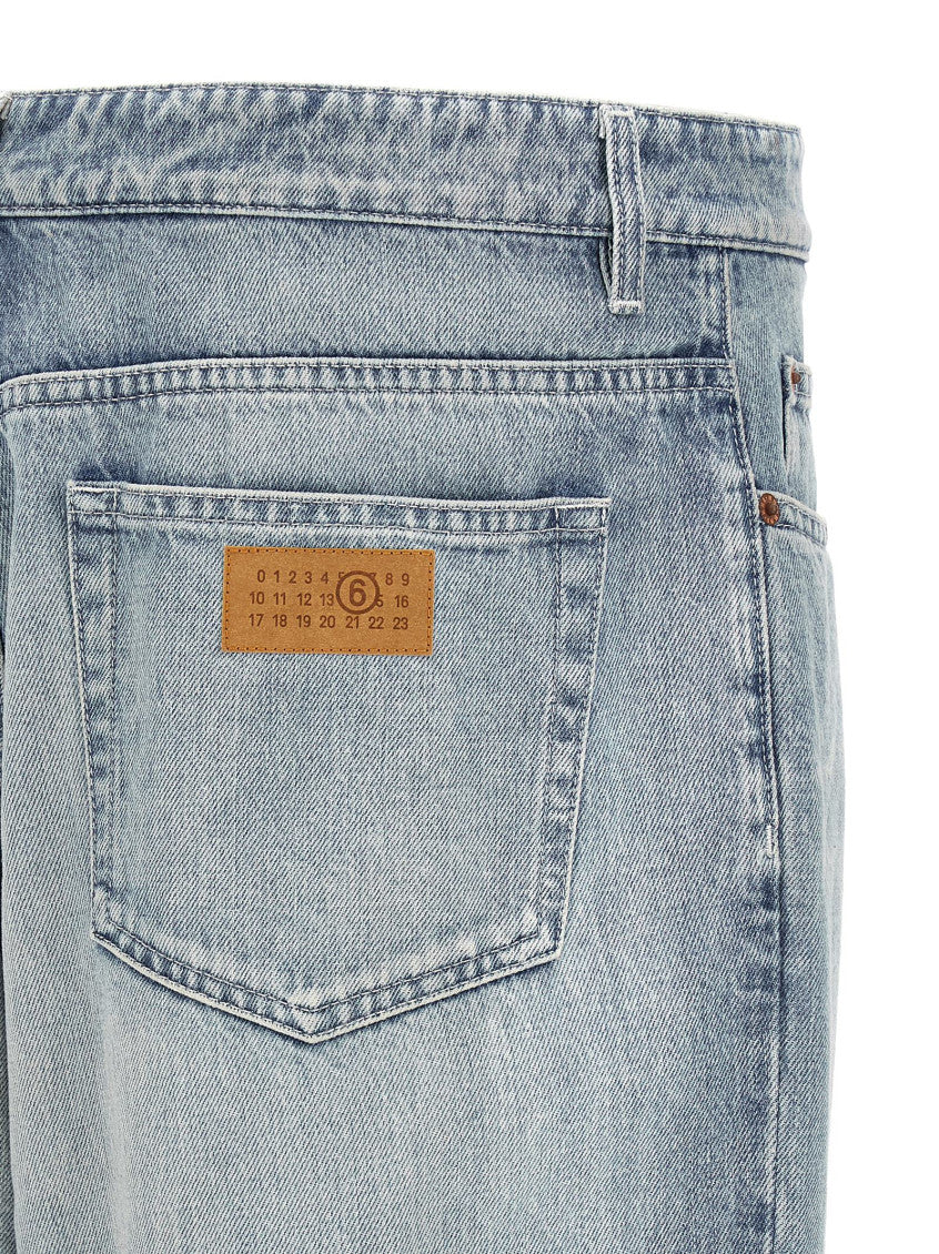 Blue Straight Mid Rise Jeans 4