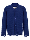 Blue Knitted V-Neck Cardigan 1