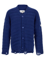Blue Knitted V-Neck Cardigan 1