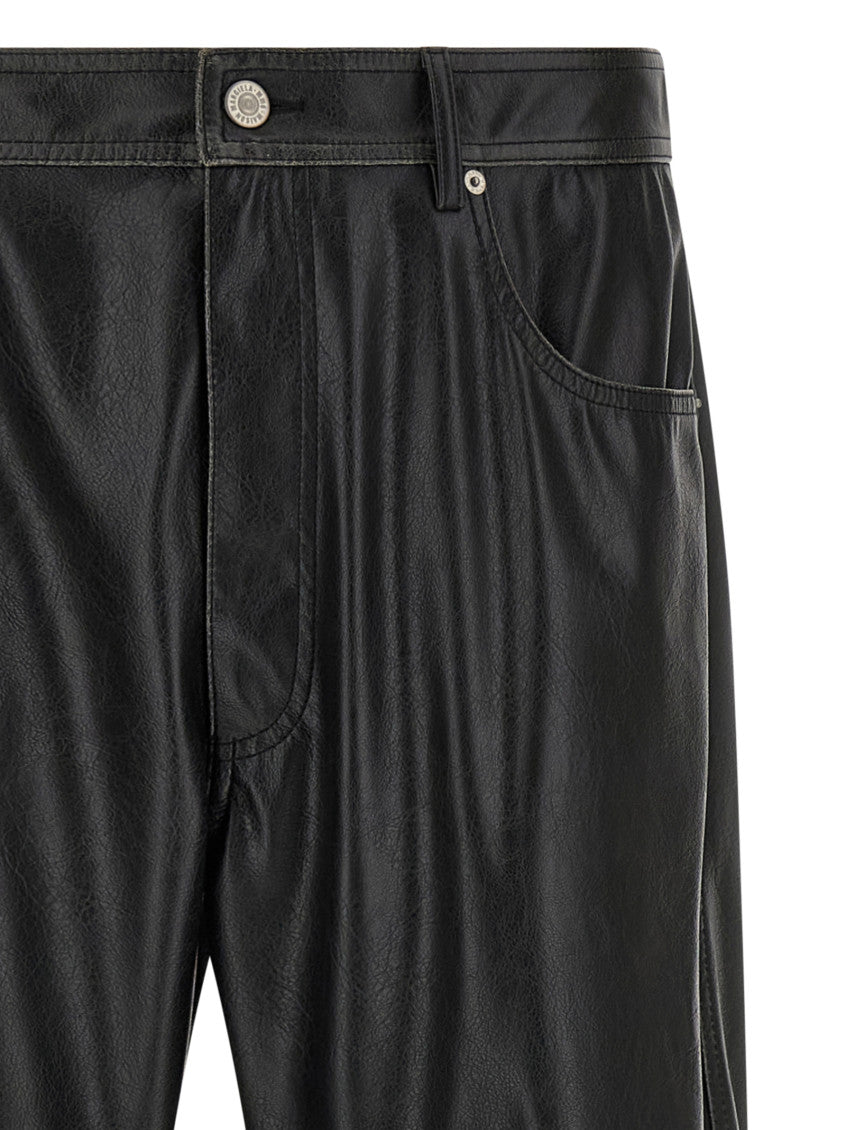Black Relaxed Flat Front Pants 3