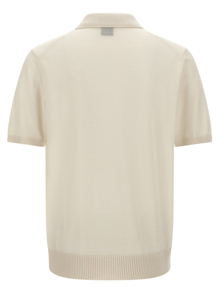 White Regular Polo Sweater 2