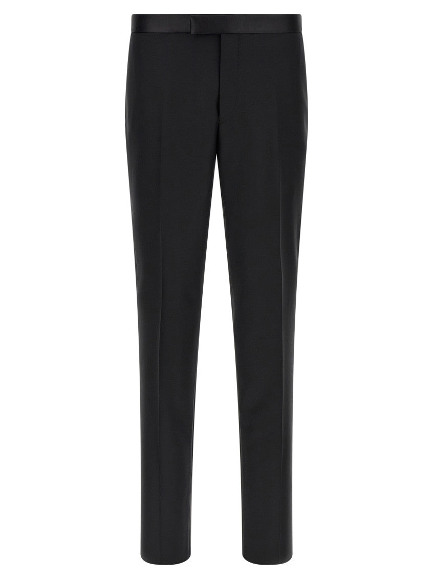 Black Solid Peaked Lapel Suit 4
