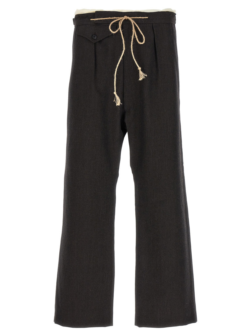 Dark Brown Straight Pants 1