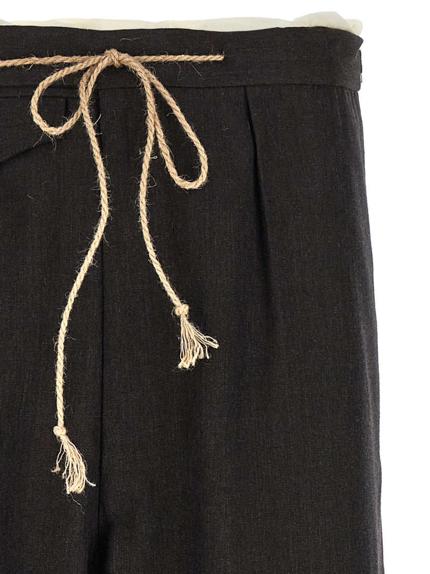 Dark Brown Straight Pants 3
