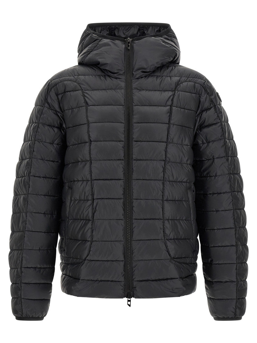 Black Quilted Hood Jacket 1