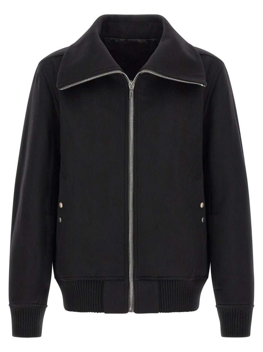 Black Solid Wool Jacket 1
