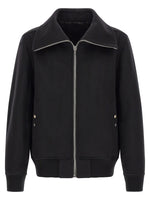 Black Solid Wool Jacket 1