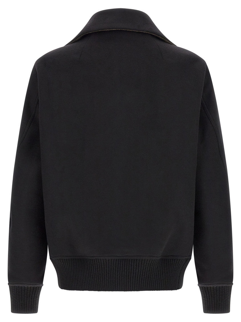 Black Solid Wool Jacket 2
