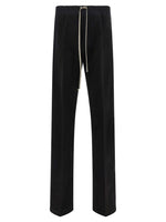 Black Straight Drawstring Pants 1