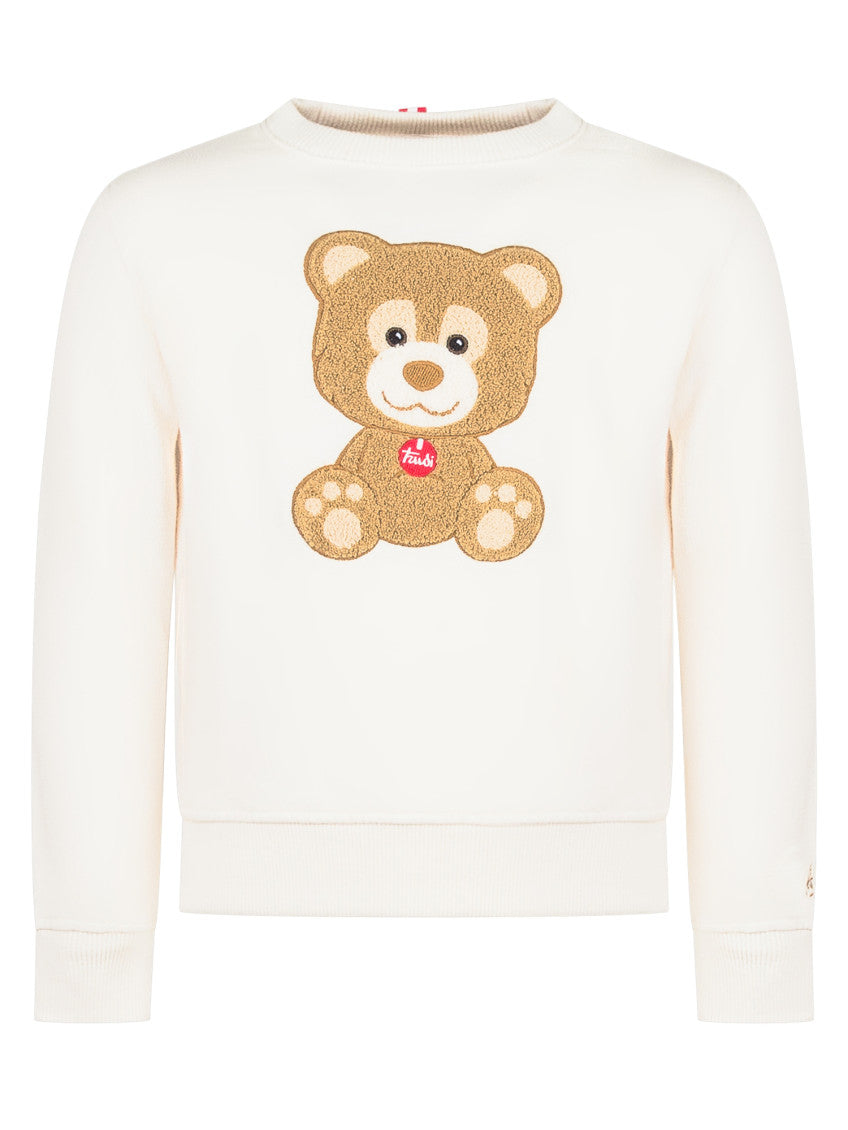 Girls White Graphic Sweatshirt 1