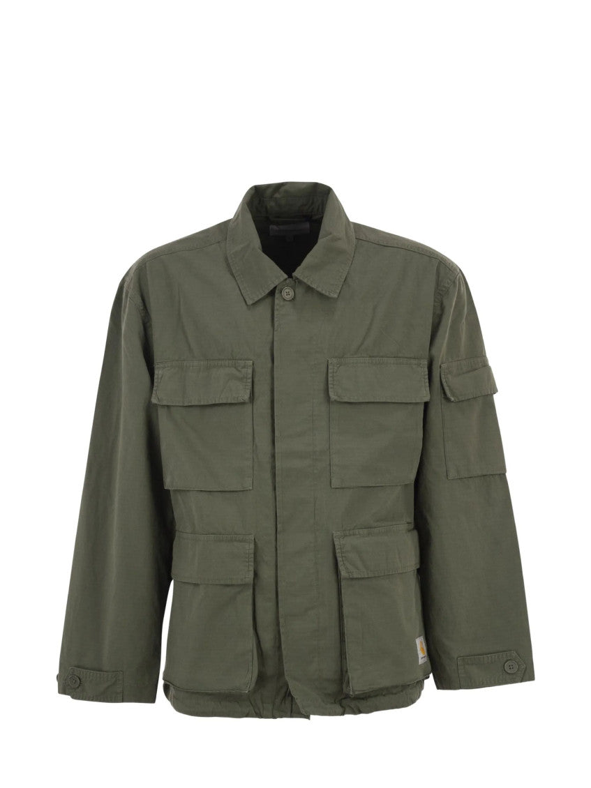 Olive Shirt Collar Jacket 1