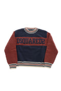 Boys Brown Color Block Sweater 1