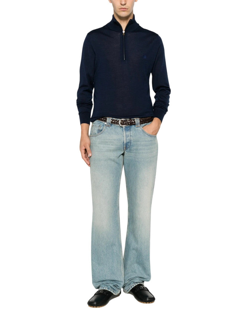 Navy Blue Zip Up Sweater 2