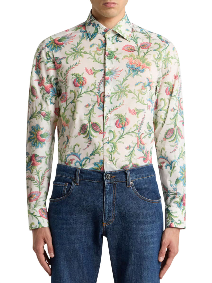 White Regular Floral Shirt 2