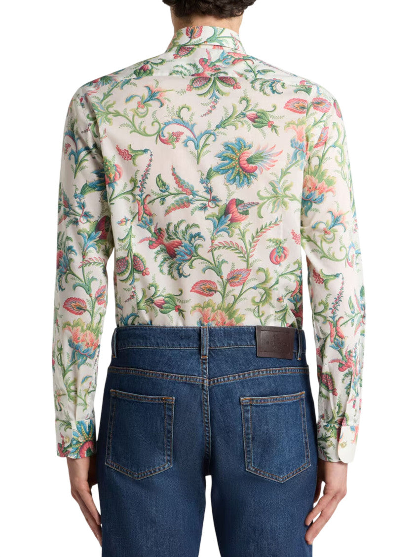 White Regular Floral Shirt 3
