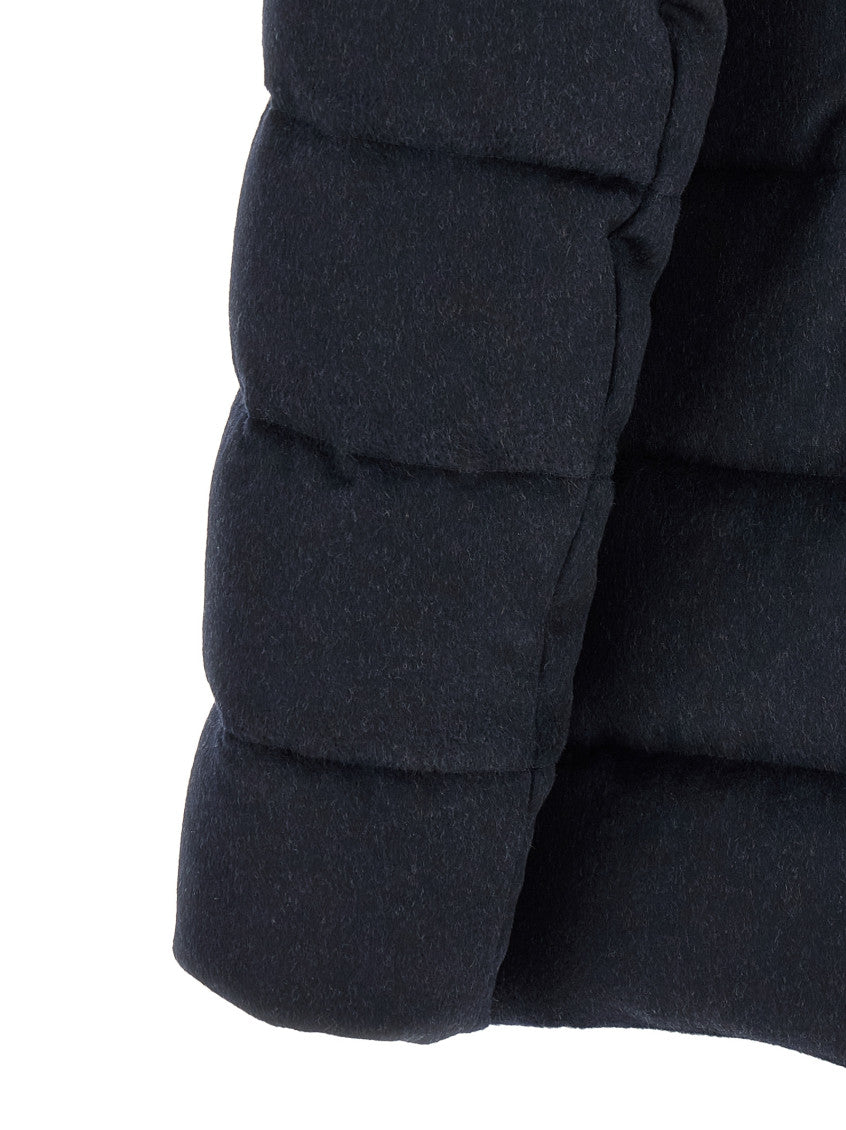 Blue Quilted Mandarin Collar Jacket 4