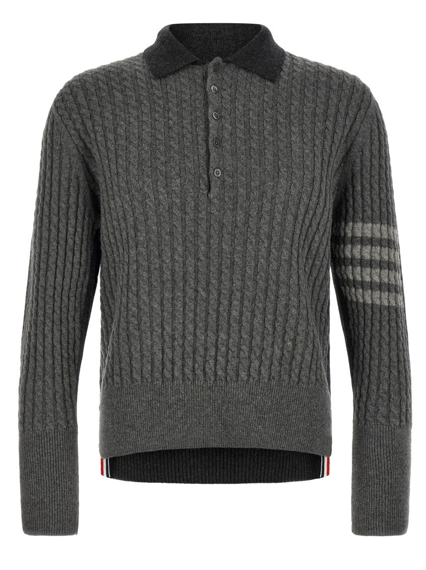 Grey Textured Shirt Collar Polo 1