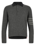 Grey Textured Shirt Collar Polo 1