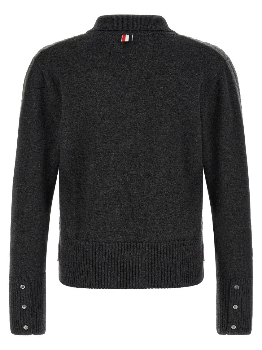 Grey Textured Shirt Collar Polo 2