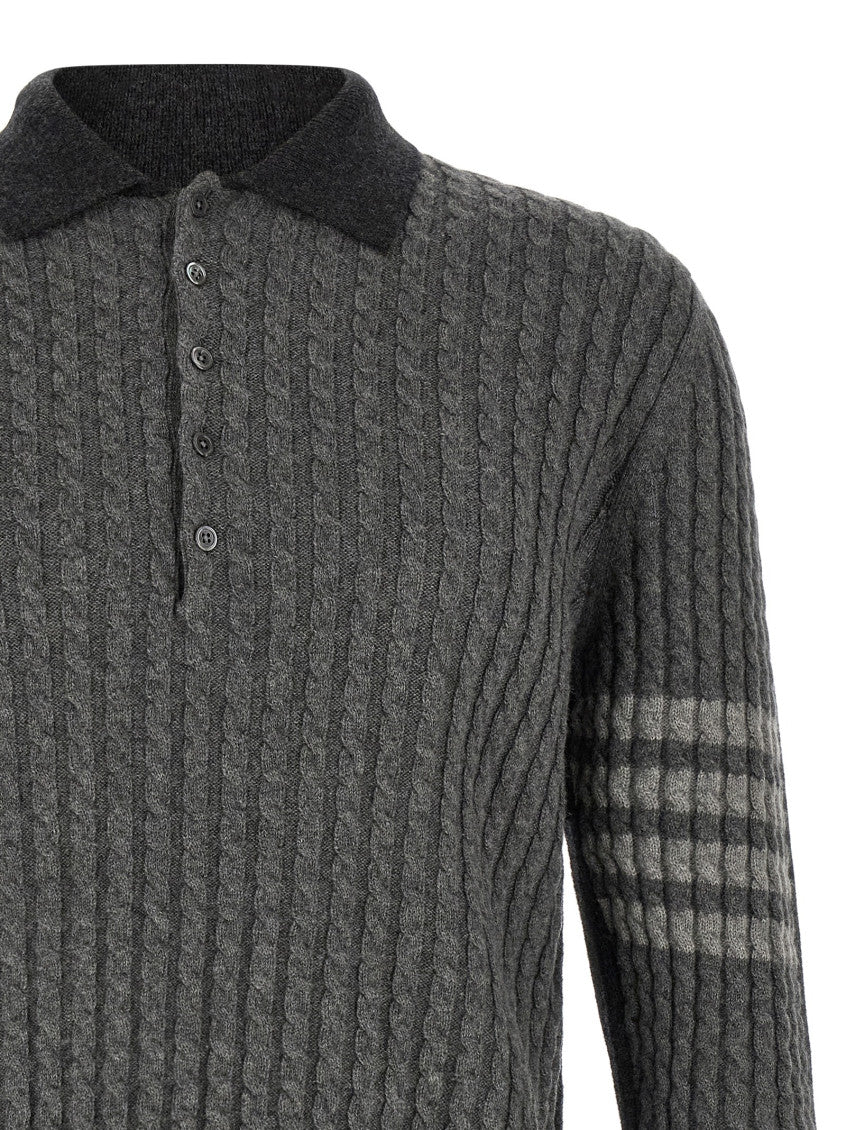 Grey Textured Shirt Collar Polo 3
