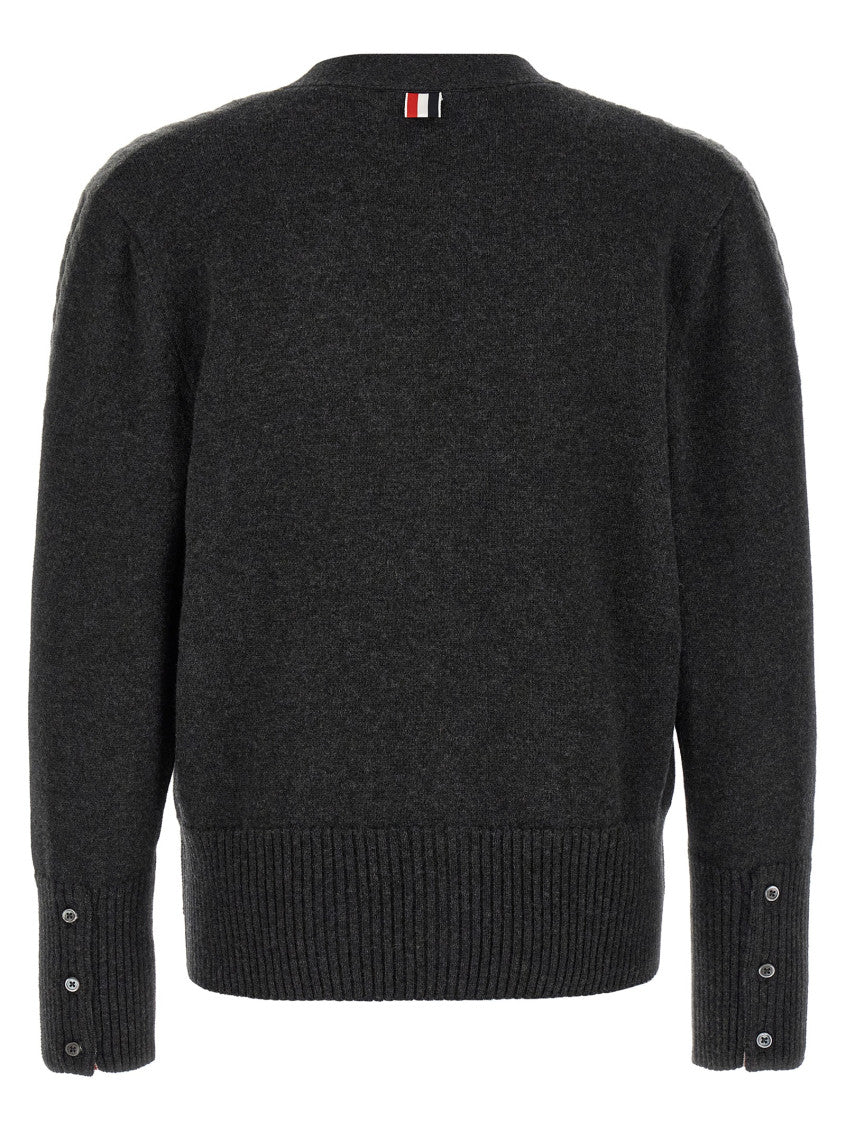 Grey Knitted V-Neck Cardigan 2